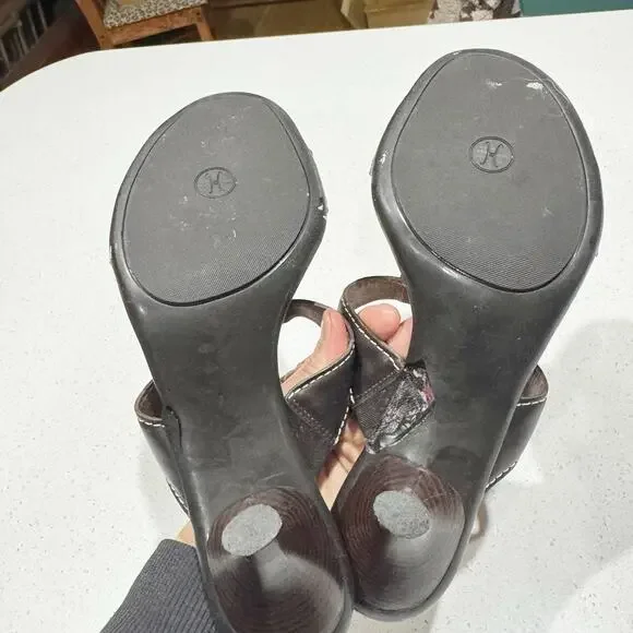 Cole Haan Espresso Brown Slide Heels Sandals Shoes D19640 Size 9.5B - Picture 6 of 6